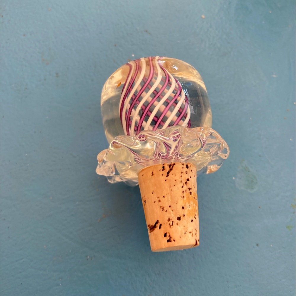 New blown glass Wine Bottle Stopper with Cork-
